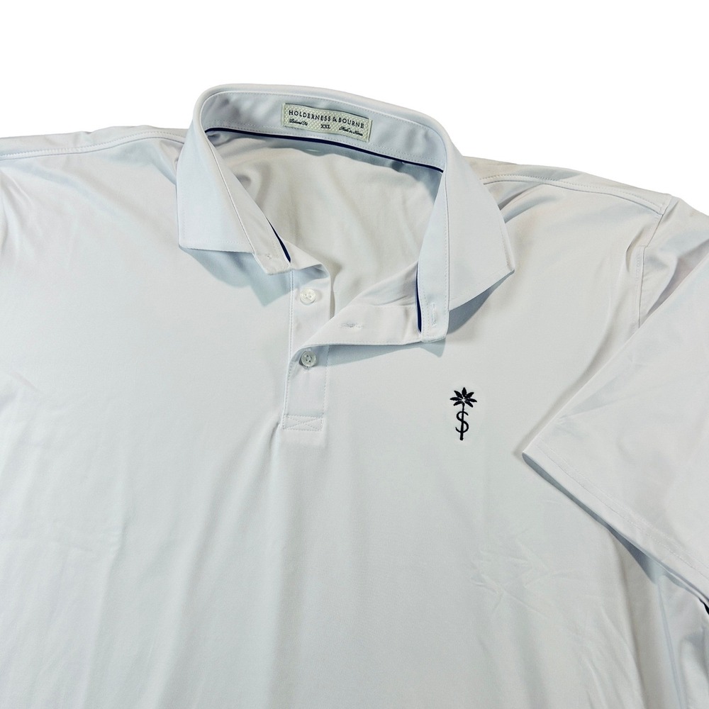 Holderness & Bourne Polo Shirt Mens XXL White Anderson Exclusive Shell Bay Club